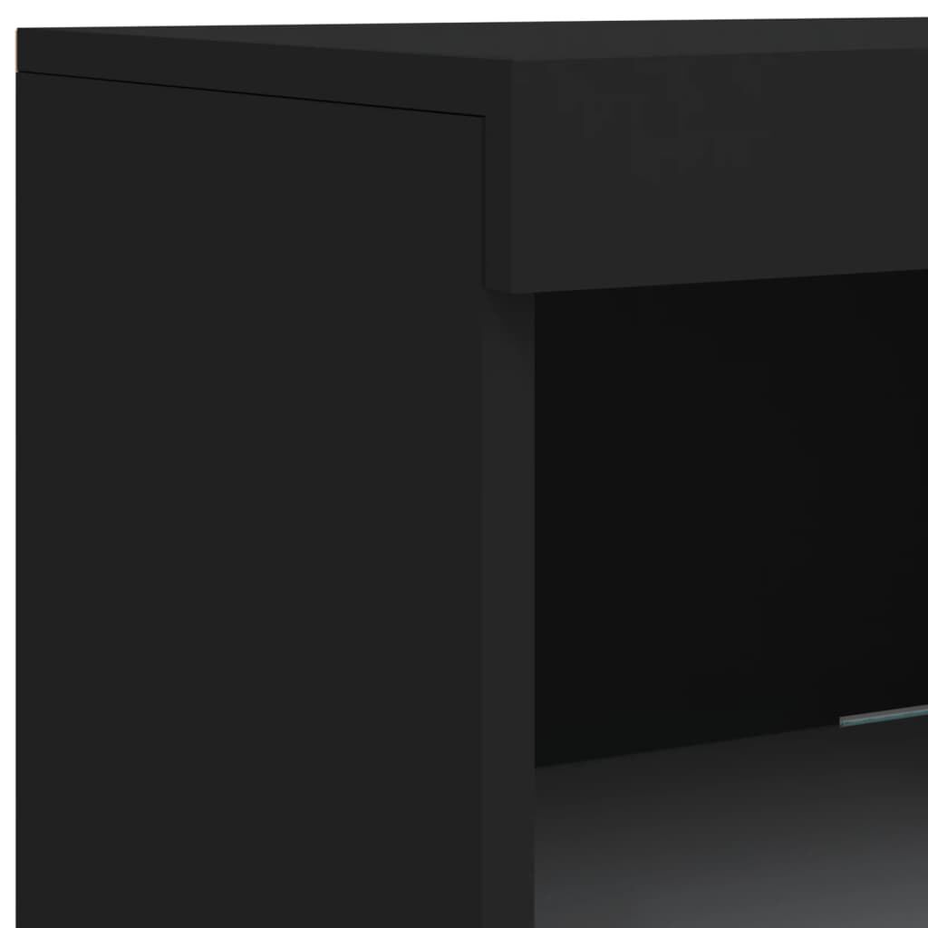 vidaXL Μπουφές με Φώτα LED Μαύρος 202 x 37 x 100 εκ.