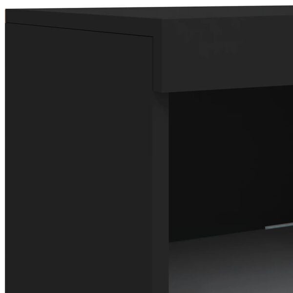 vidaXL Μπουφές με Φώτα LED Μαύρος 202 x 37 x 100 εκ.