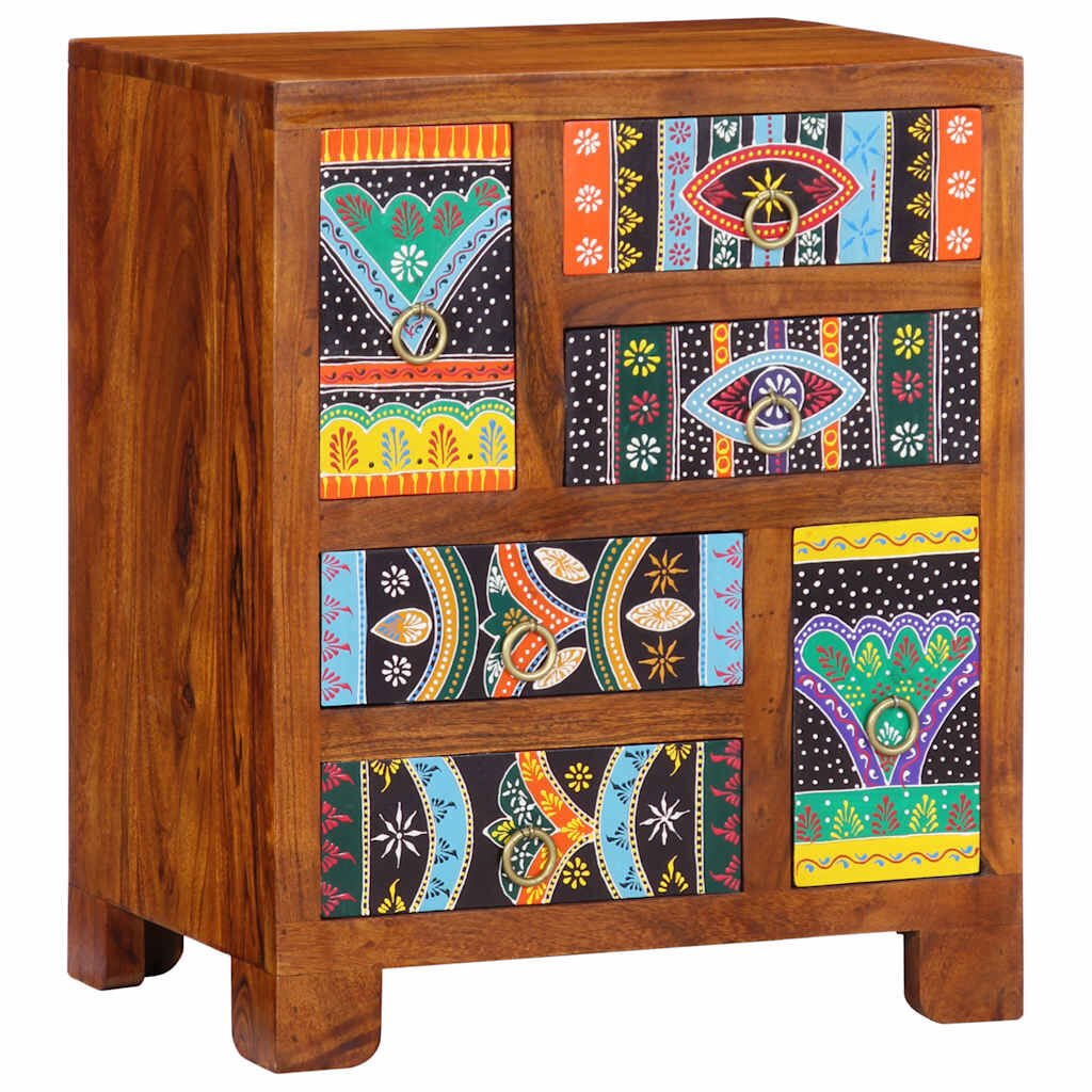 vidaXL Sideboard Πολύχρωμο 50x35x60 μασίφ ξύλο ακακίας