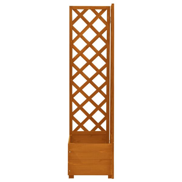 vidaXL Γλάστρα Γωνιακή με Καφασωτό Πορτοκαλί 40x40x150 εκ. Ξύλο Ελάτης