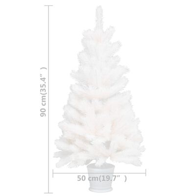 vidaXL Χριστουγεν Δέντρο Τεχνητό Προφωτισμένο Οπτικές Ίνες Λευκό 90εκ
