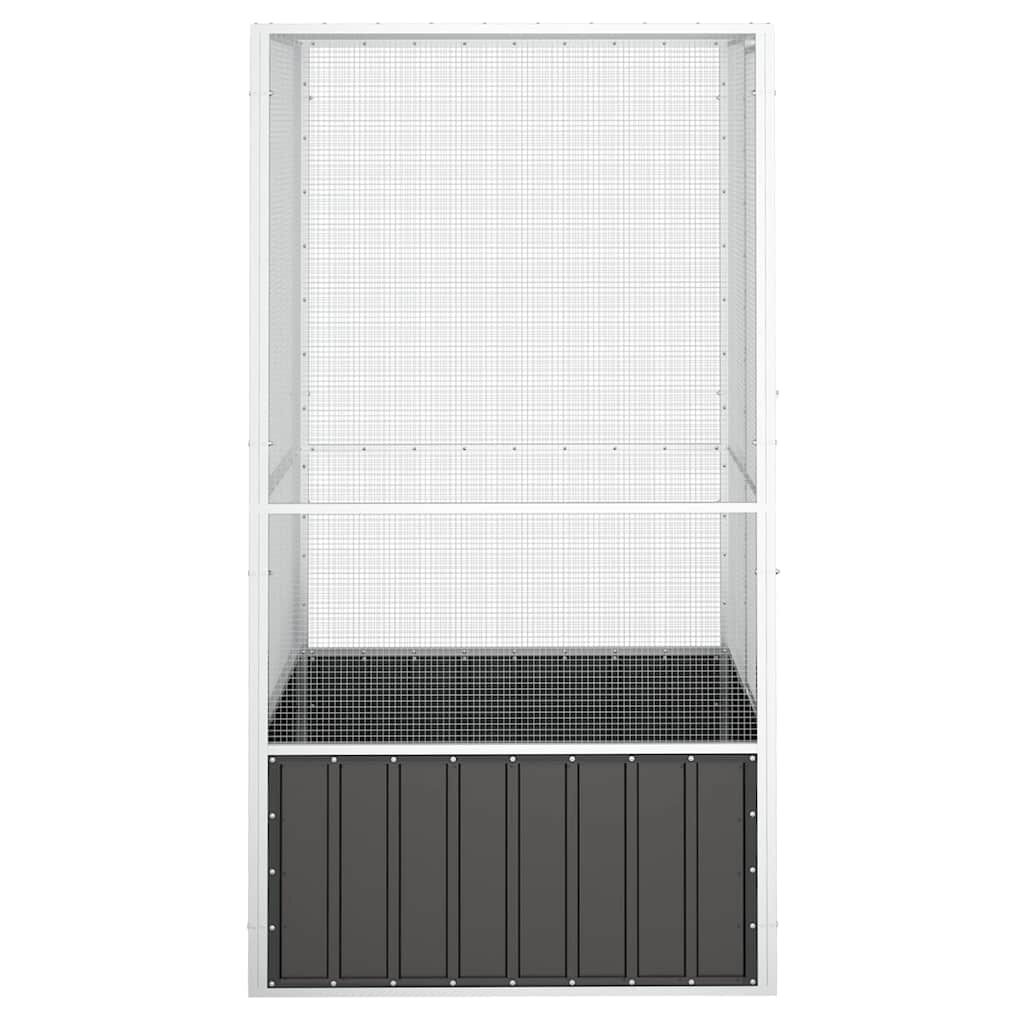 vidaXL Κλουβί Πουλιών Ανθρακί 111x107x211,5 εκ από Γαλβανισμένο Χάλυβα