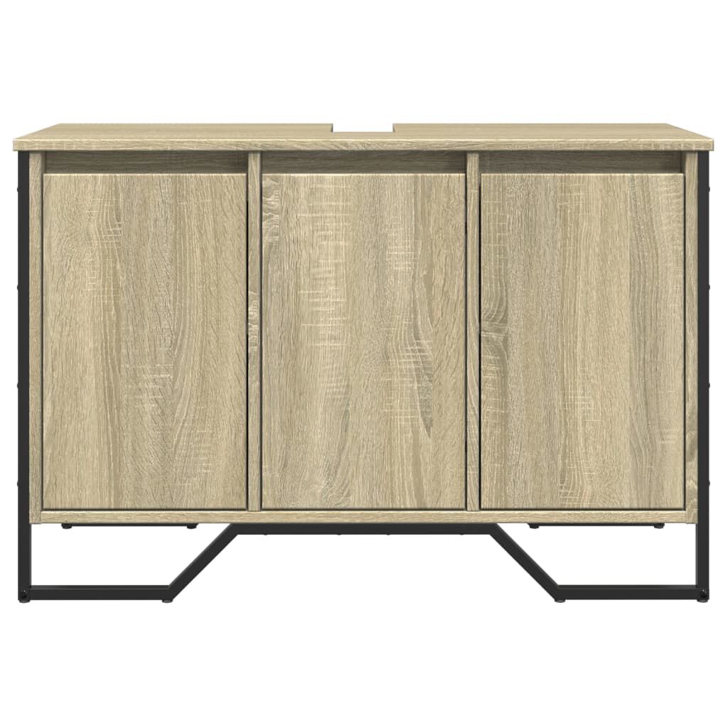 vidaXL Ντουλάπι Νιπτήρα Μπάνιου Sonoma Δρυς 91x35x60 εκ. Επεξ. Ξύλο