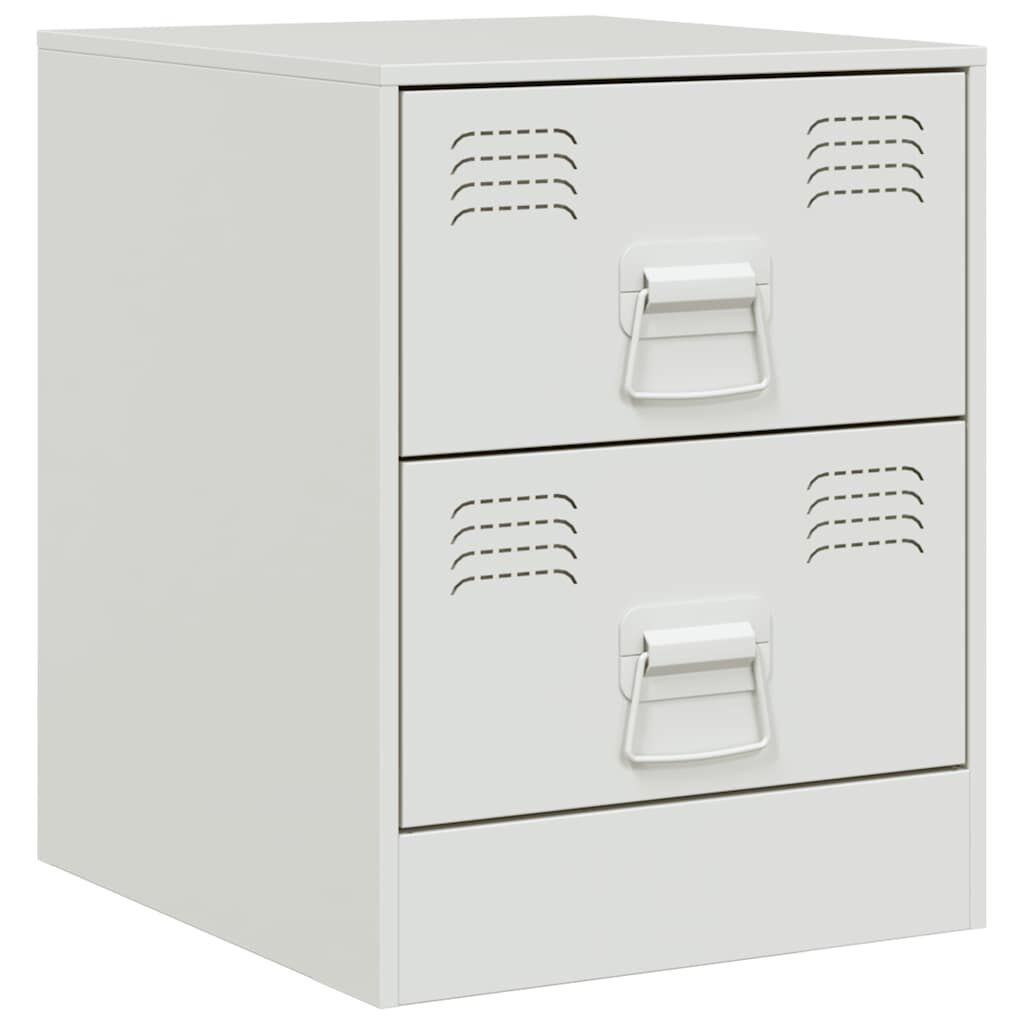 vidaXL Κομοδίνα 2 τεμ. Λευκό 34,5 x 39 x 44 εκ. από Χάλυβα