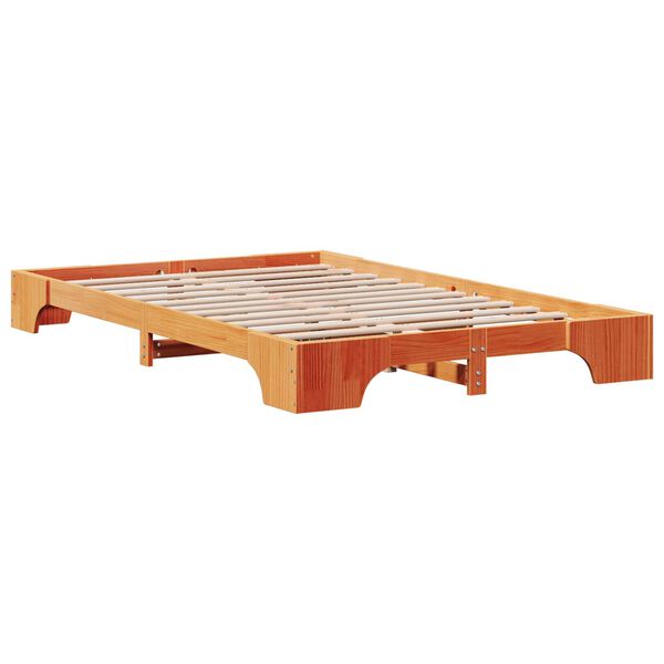 vidaXL Κρεβάτι Κερωμένο καφέ Ξύλο 120 x 200 cm Καφέ Κρεβάτι Ορθογώνιο