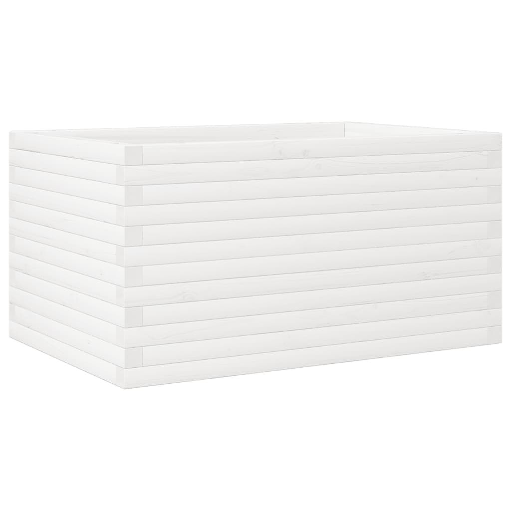 vidaXL Ζαρντινιέρα Λευκή 90x60x46 εκ. από Μασίφ Ξύλο Πεύκου