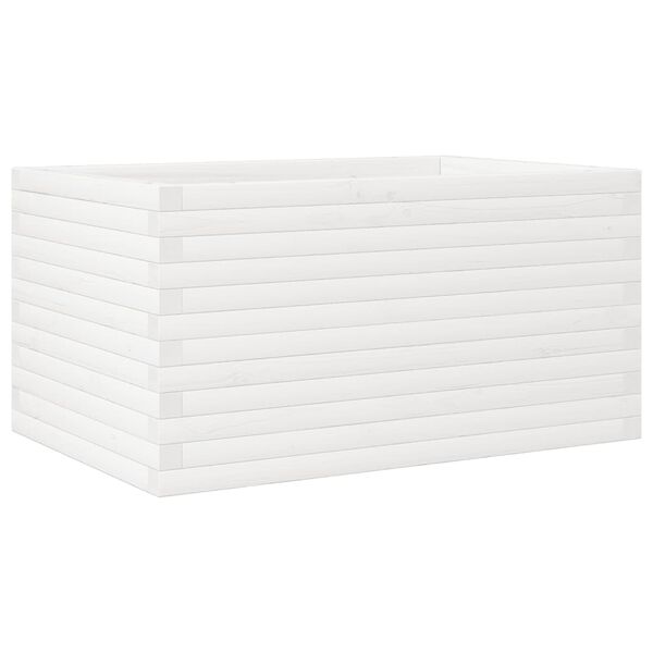 vidaXL Ζαρντινιέρα Λευκή 90x60x46 εκ. από Μασίφ Ξύλο Πεύκου