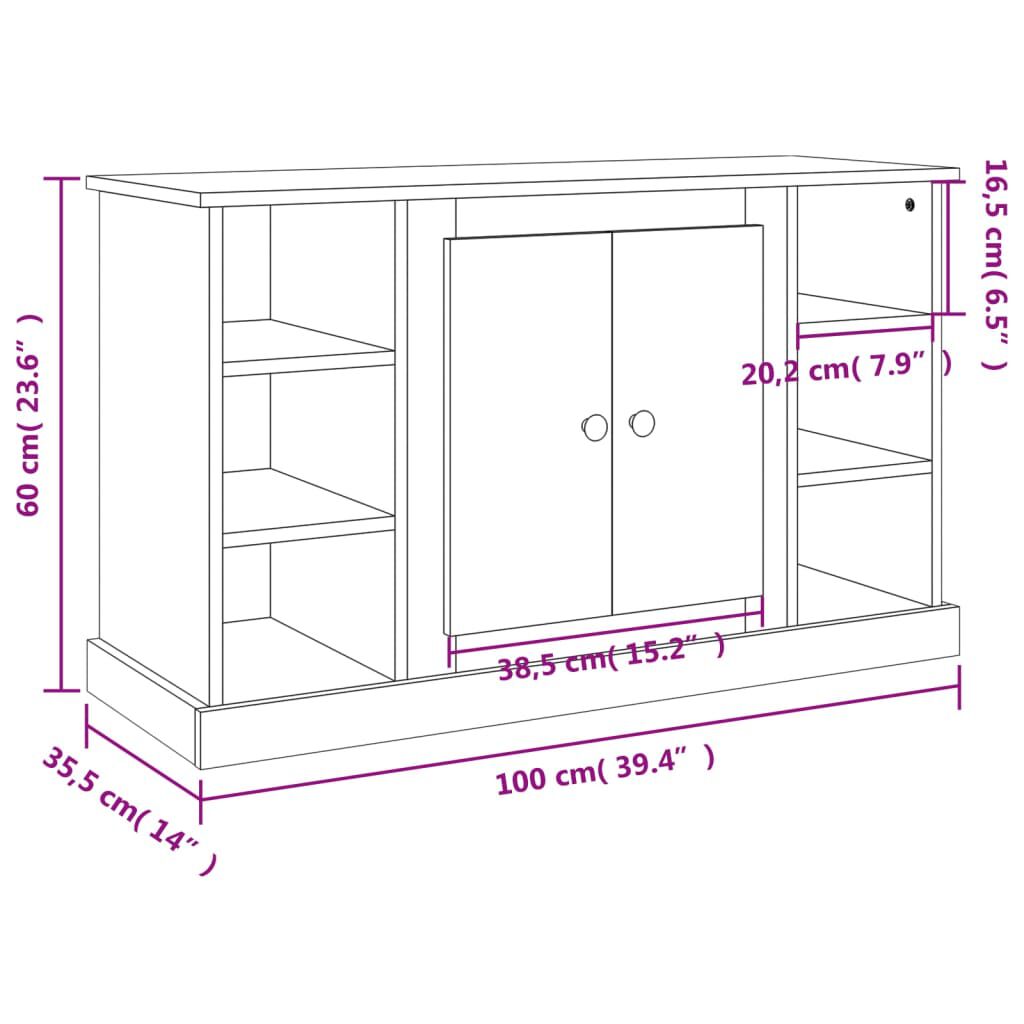 vidaXL Μπουφές Καπνιστή Δρυς 100x35,5x60 εκ. από Επεξεργασμένο Ξύλο