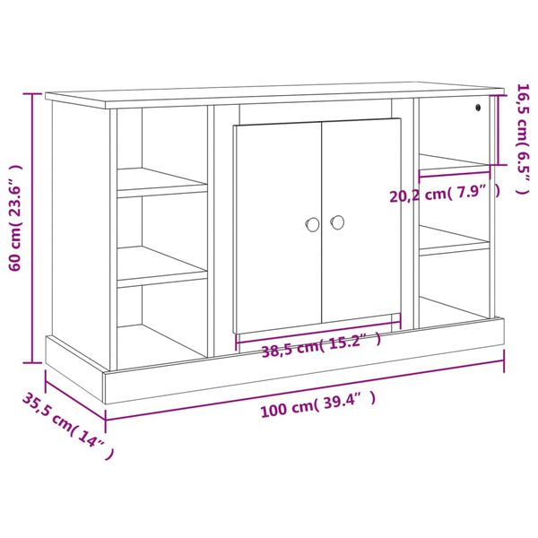 vidaXL Μπουφές Καπνιστή Δρυς 100x35,5x60 εκ. από Επεξεργασμένο Ξύλο
