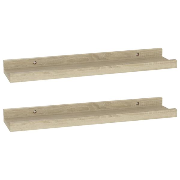 vidaXL Ράφια Τοίχου 2 τεμ. Sonoma Δρυς 40 x 9 x 3 εκ.