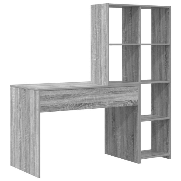 vidaXL Γραφείο Γκρι sonoma 138.5 x 55 x 143 εκ Επεξεργασμένο ξύλο