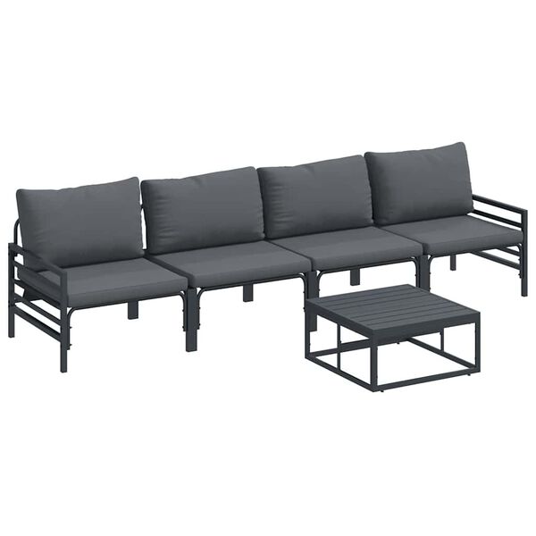 vidaXL Σετ Καναπέ Κήπου 5 pcs Ανθρακί Ατσάλι