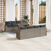 vidaXL Σετ Καναπέ Κήπου με αποθήκευση 9 pcs Γκρι Πολυ ράταν