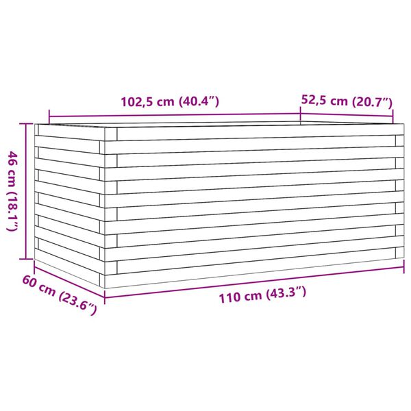 vidaXL Ζαρντινιέρα Κήπου 110x60x46 εκ. από Μασίφ Ξύλο Ψευδοτσούγκας