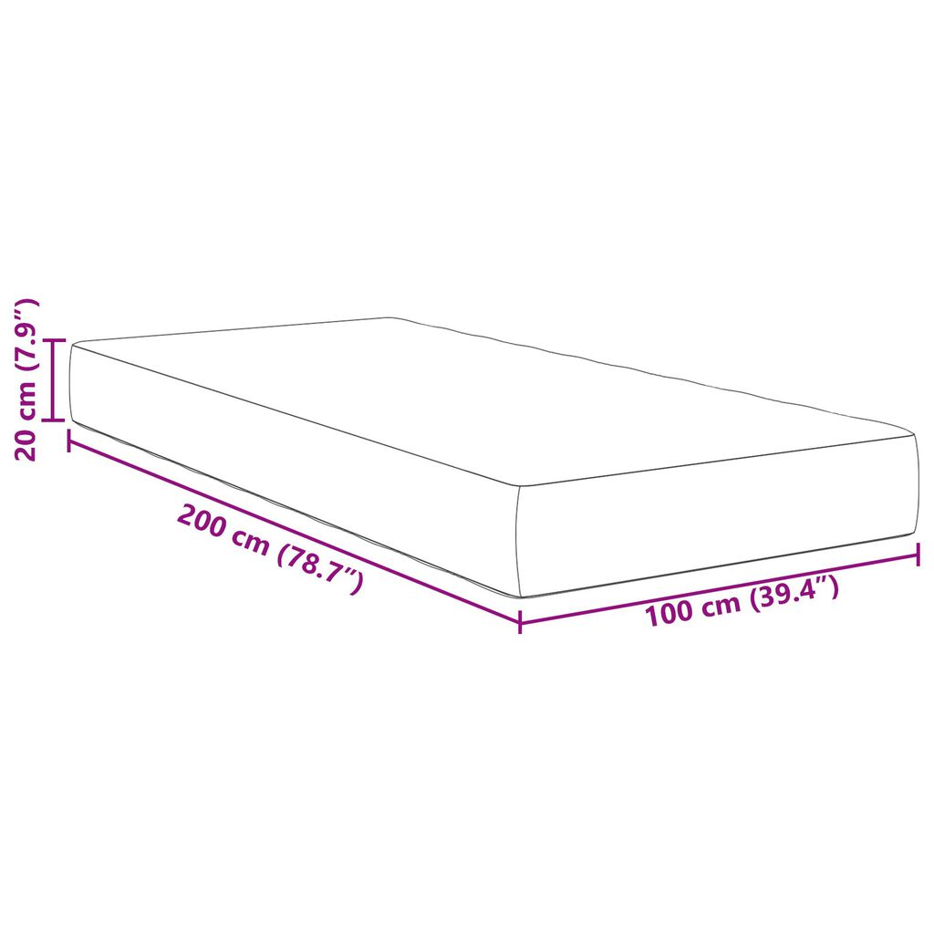vidaXL Στρώμα με Ελατήρια Pocket Σκούρο Γκρι Μεσαίο 100x200x20 εκ Υφασμάτινο