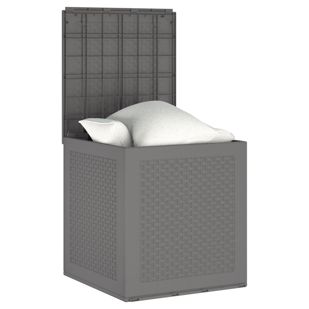 vidaXL Κουτί Αποθήκευσης Κήπου Ανοιχτό Γκρι 55x53x57 cm PP