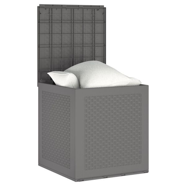 vidaXL Κουτί Αποθήκευσης Κήπου Ανοιχτό Γκρι 55x53x57 cm PP