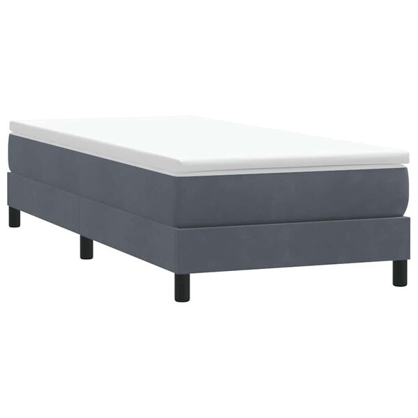 vidaXL Box Spring Κρεβάτι χωρίς στρώμα Σκούρο γκρι 100x220 εκ.
