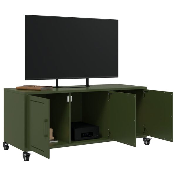vidaXL Έπιπλο Τηλεόρασης Πράσινο Λαδί 100,5x39x43,5 εκ. από Ατσάλι
