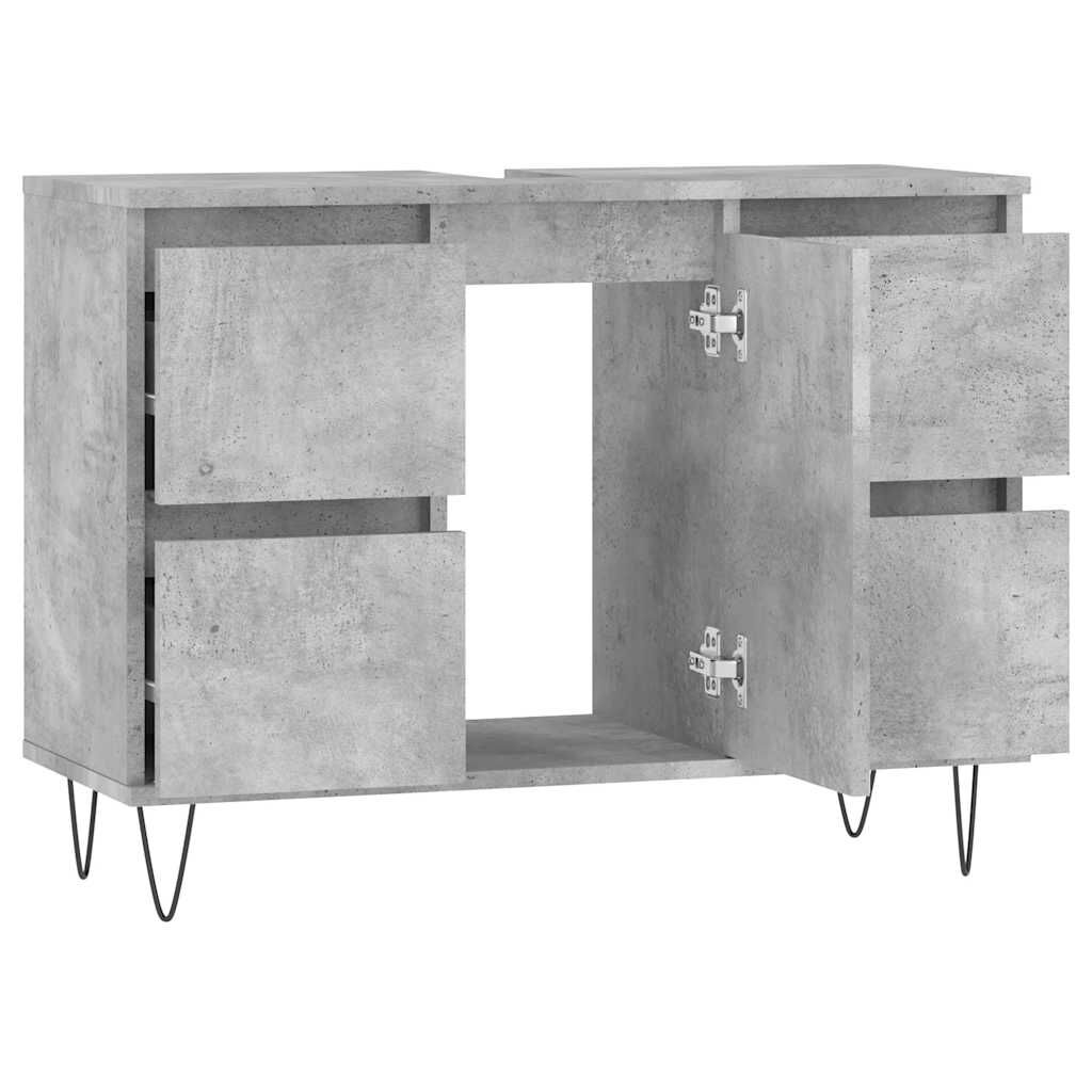 vidaXL Ντουλάπι Μπάνιου Γκρι Σκυροδέματος 80x33x60 εκ. Επεξ. Ξύλο