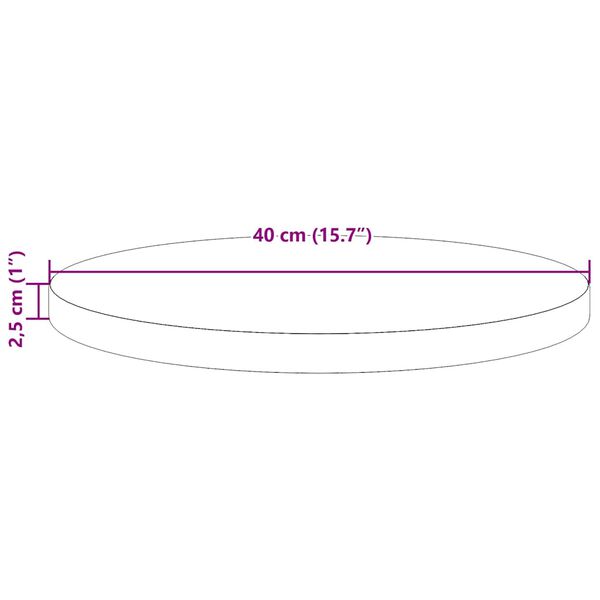 vidaXL Επιφάνεια Τραπεζιού Ø40x2,5 εκ. από Μασίφ Ξύλο Πεύκου