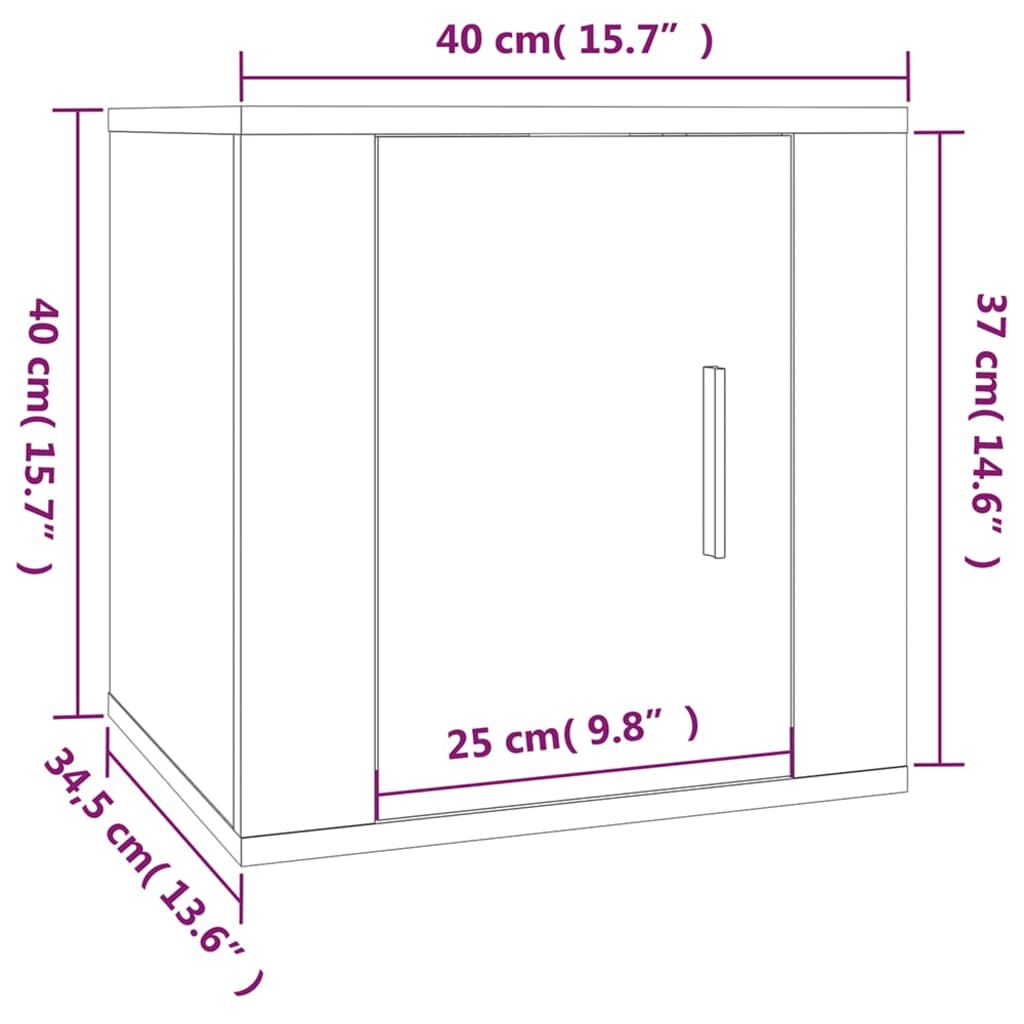 vidaXL Έπιπλο Τηλεόρασης Επιτοίχιο Λευκό 40x34,5x40 εκ.