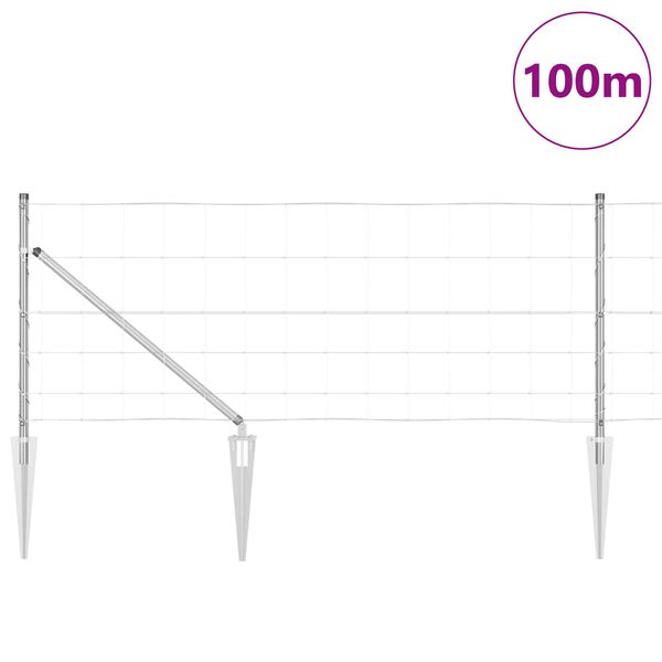 vidaXL Φράχτης 0.8x100 m Γαλβανισμένο Χάλυβα