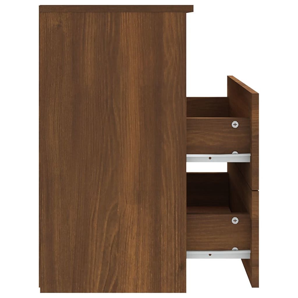vidaXL Κομοδίνα 2 τεμ. Καφέ Δρυς 50 x 32 x 60 εκ.