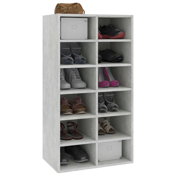 vidaXL Παπουτσοθήκη Γκρι Σκυρ Δρυς 54x34x100,5 εκ Επεξεργασμένο Ξύλο