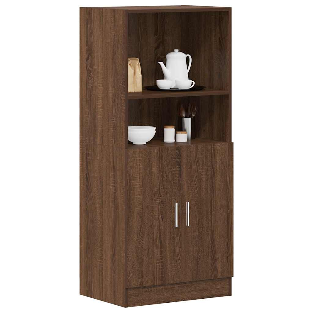 vidaXL Ντουλάπι Κουζίνας Καφέ δρυς 57x41,5x131,5 εκ. Επεξεργ. Ξύλο