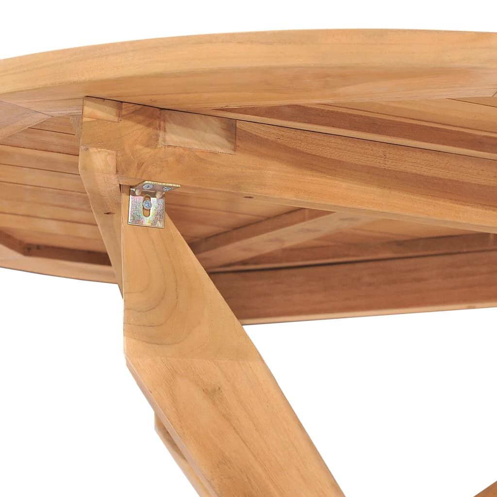 vidaXL Τραπεζαρία Κήπου Ø90 x 75 εκ. από Μασίφ Ξύλο Teak