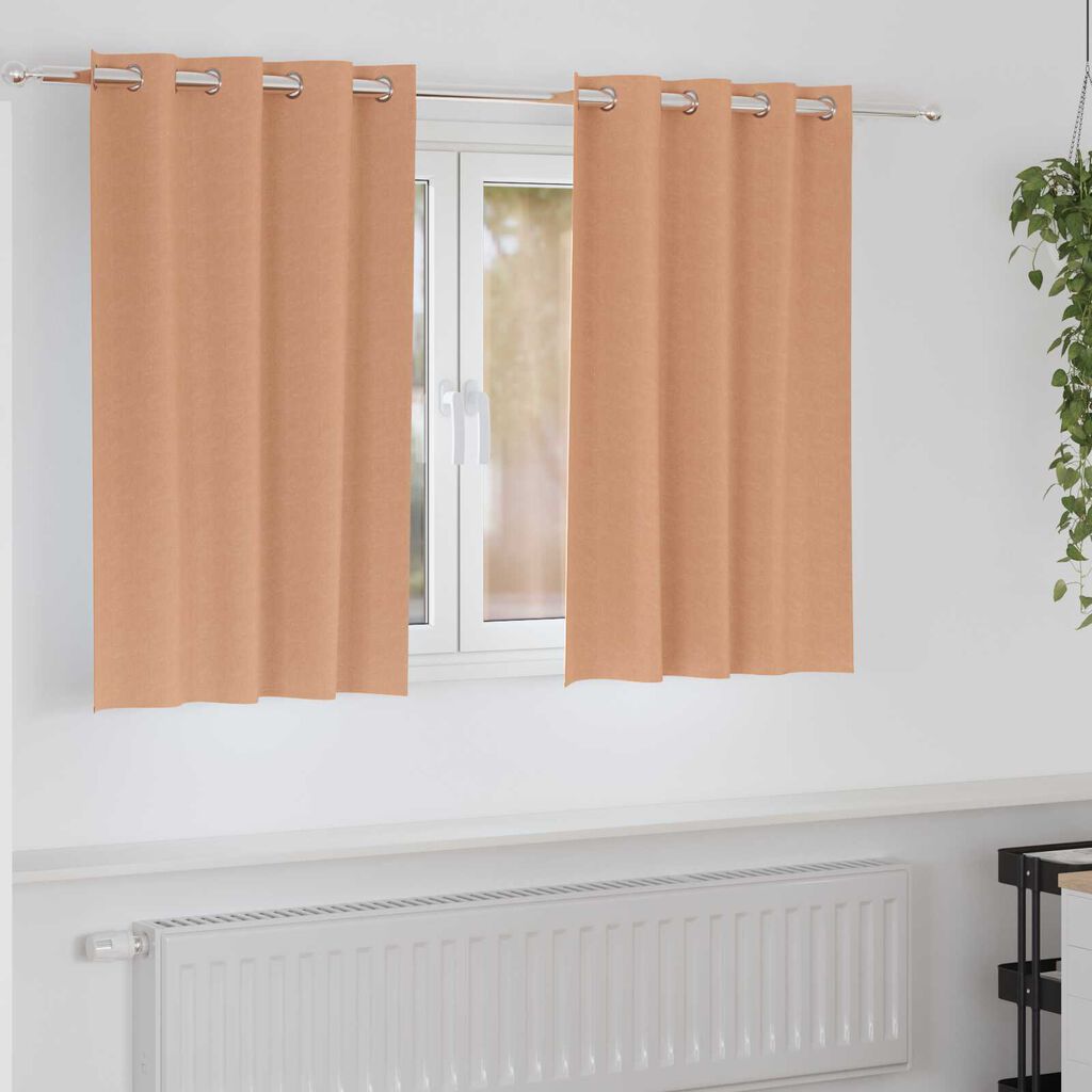 vidaXL Κουρτίνες 2 pcs Ανοιχτό καφέ 140 x 140 cm Πολυεστέρας