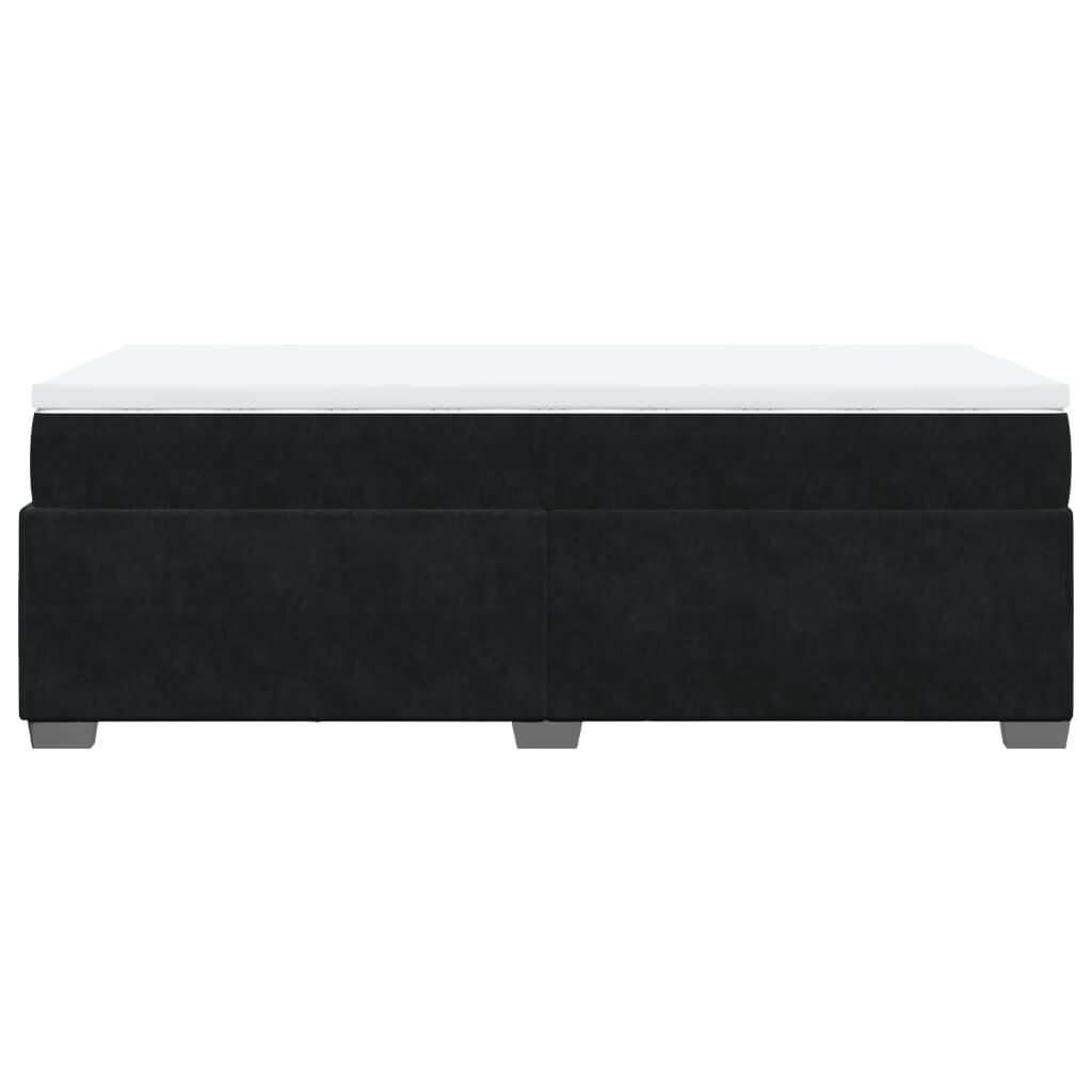 vidaXL Κρεβάτι Boxspring με Στρώμα Μαύρο 90x200 εκ. Βελούδινο