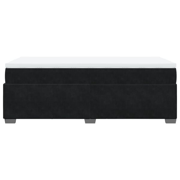 vidaXL Κρεβάτι Boxspring με Στρώμα Μαύρο 90x200 εκ. Βελούδινο