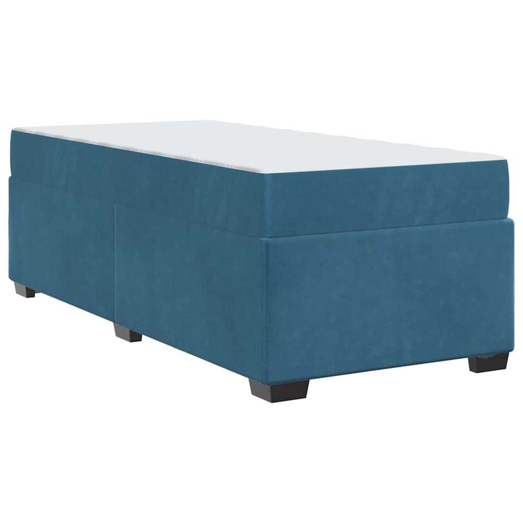 vidaXL Σκελετός Κρεβατιού Άλλο Σκούρο Μπλε 90 x 190 cm Βελούδο