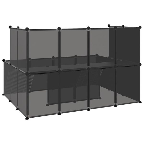 vidaXL Κλουβί Μικρών Ζώων Μαύρο 143x107x93 εκ. Πολυπροπυλένιο & Ατσάλι
