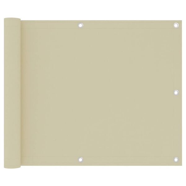 vidaXL Διαχωριστικό Βεράντας Κρεμ 75 x 500 εκ. Ύφασμα Oxford