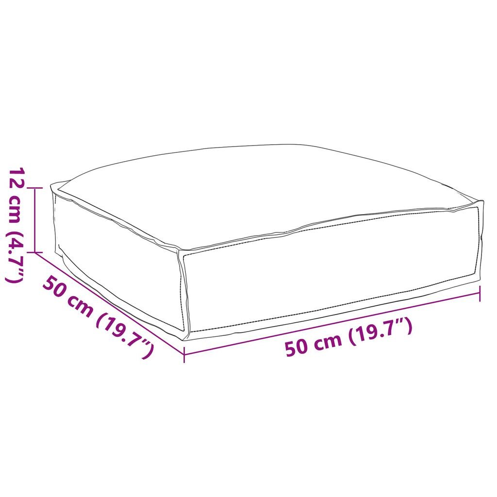 vidaXL Μαξιλάρι Παλέτας Μπορντό 50x50x12 εκ.