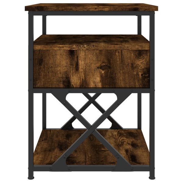 vidaXL Κομοδίνα 2 τεμ. Καπνιστή Δρυς 40x42x55 εκ. Επεξεργασμένο Ξύλο
