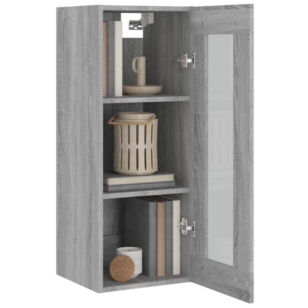 vidaXL Ντουλάπι Τοίχου Κρεμαστό Γκρι sonoma 34,5x34x90 εκ.
