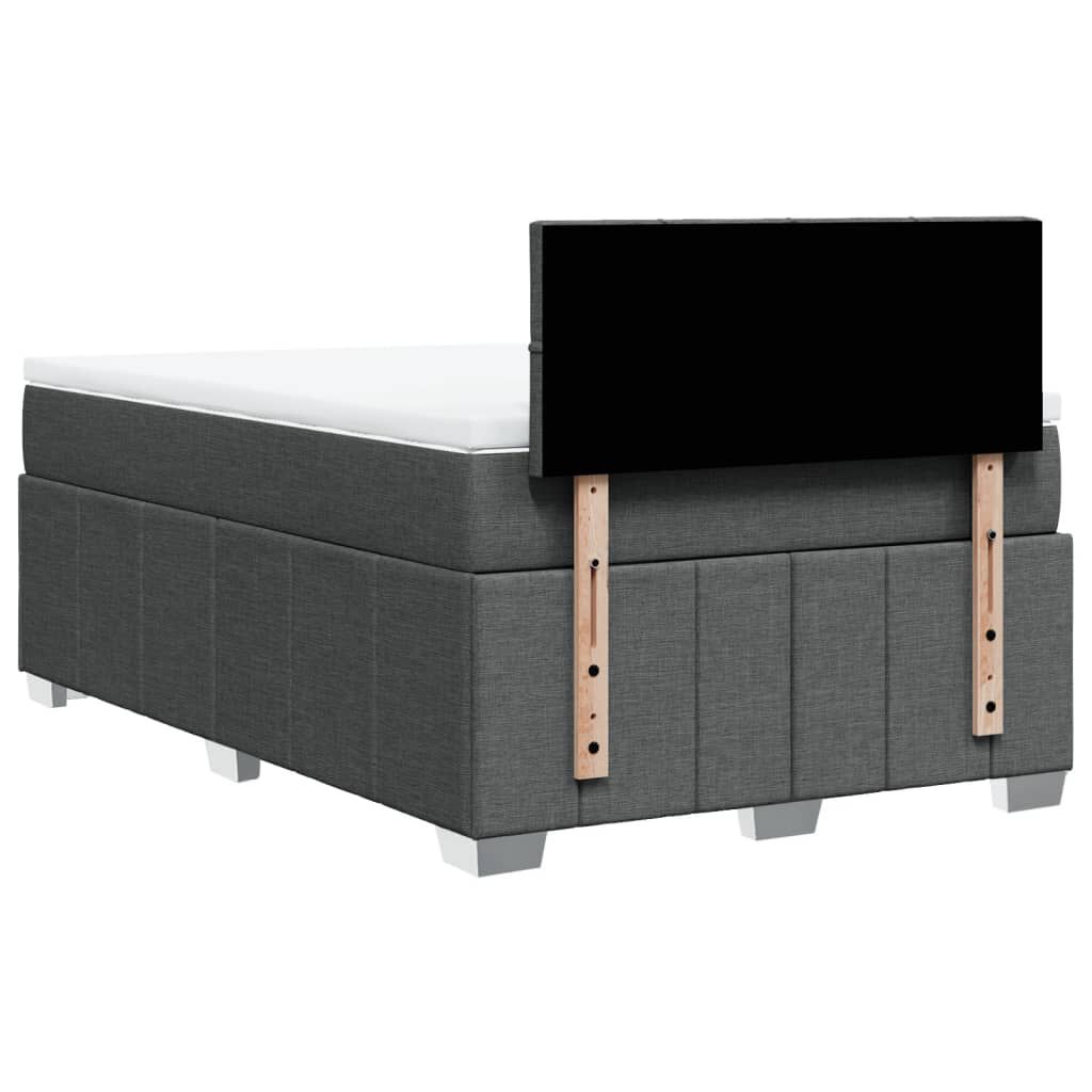 vidaXL Κρεβάτι Boxspring με Στρώμα Σκούρο Γκρι 120x190 εκ Υφασμάτινο