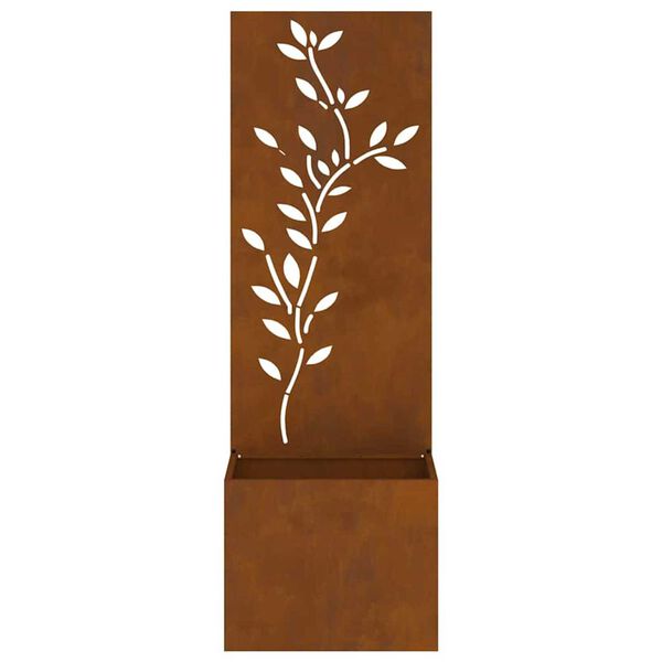 vidaXL Γλάστρα Κήπου με Διακοσμητική Πάνελ Σκ rusty 50 x 140 cm