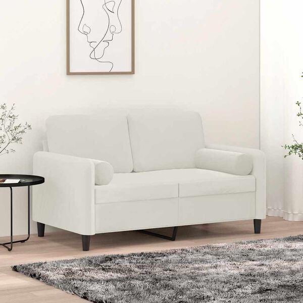 vidaXL Μαξιλάρια Διακοσμητικά 2 τεμ. Κρεμ Ø15x50 εκ. Βελούδινα