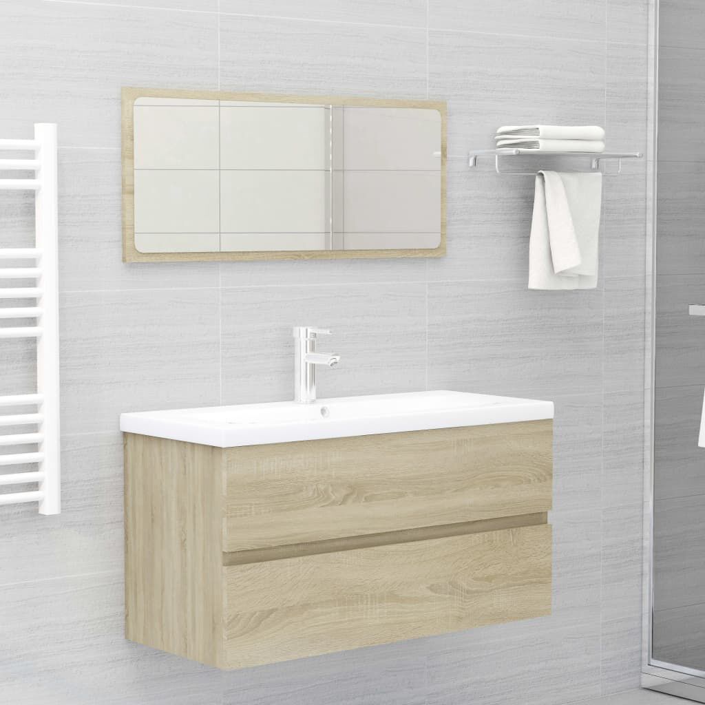 vidaXL Ντουλάπι Νιπτήρα Sonoma Δρυς 90 x 38,5 x 45 εκ. από Επεξ. Ξύλο