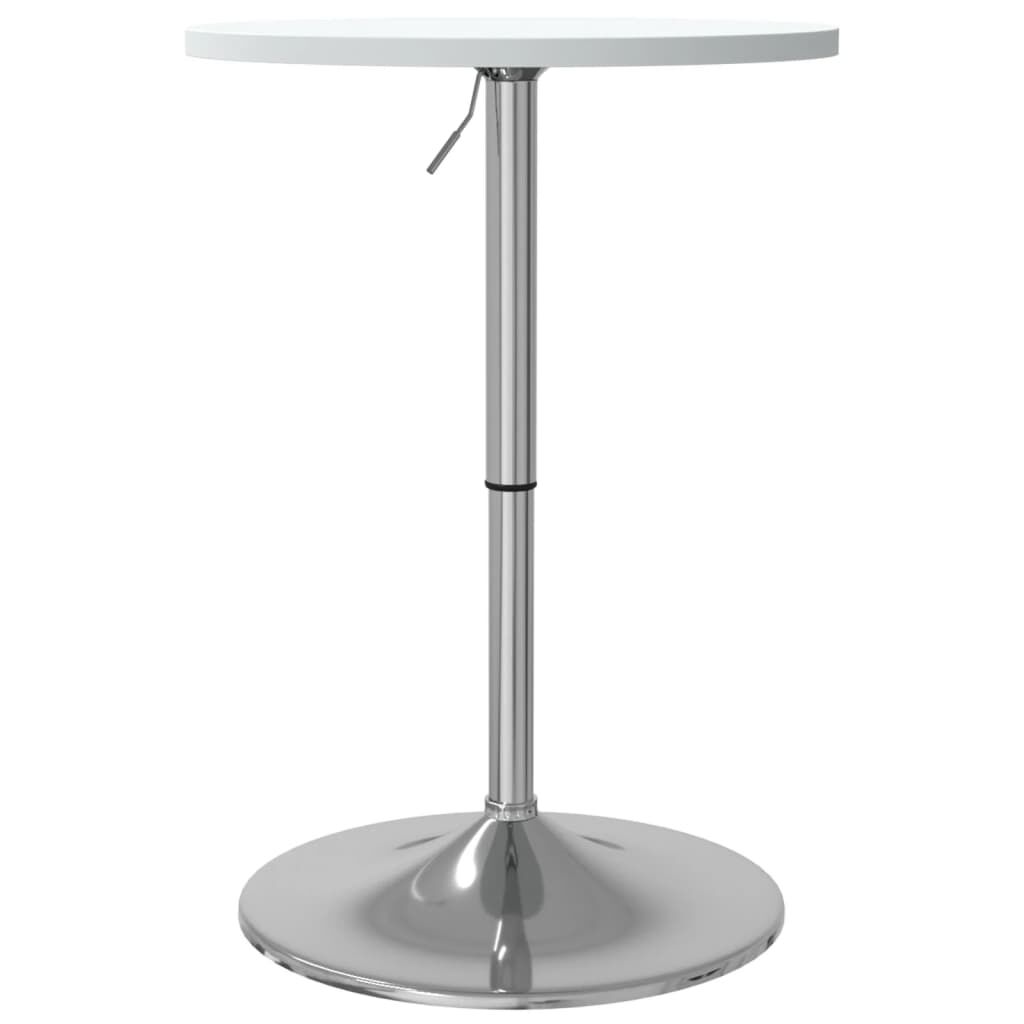 vidaXL Τραπέζι Μπαρ Λευκό 50x50x90 εκ. Επ. Ξύλο / Επιχρωμιωμένο Ατσάλι