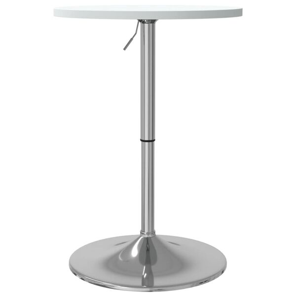 vidaXL Τραπέζι Μπαρ Λευκό 50x50x90 εκ. Επ. Ξύλο / Επιχρωμιωμένο Ατσάλι