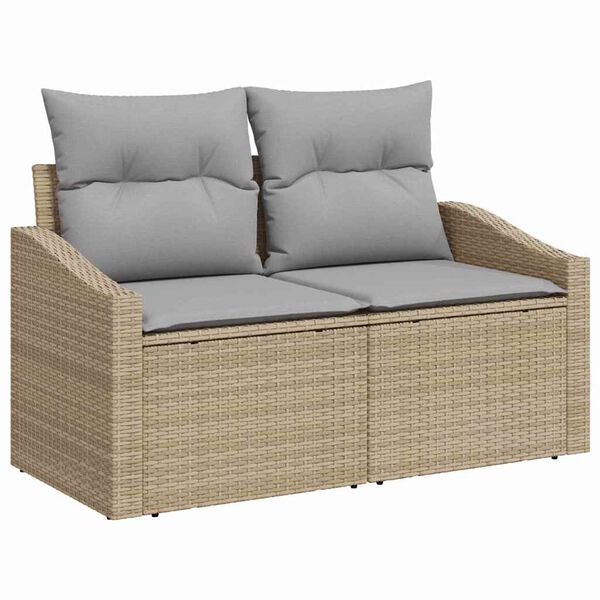 vidaXL Σετ Καναπέ Κήπου 7 pcs μπεζ και ανοιχτό γκρι