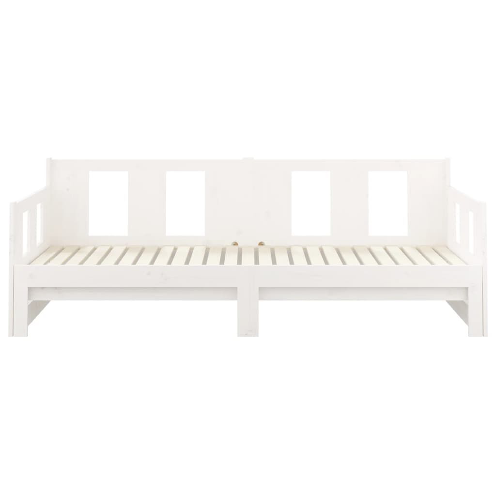 vidaXL Καναπές Κρεβάτι Συρόμενος Λευκός 2x(90x190) εκ. από Μασίφ Πεύκο