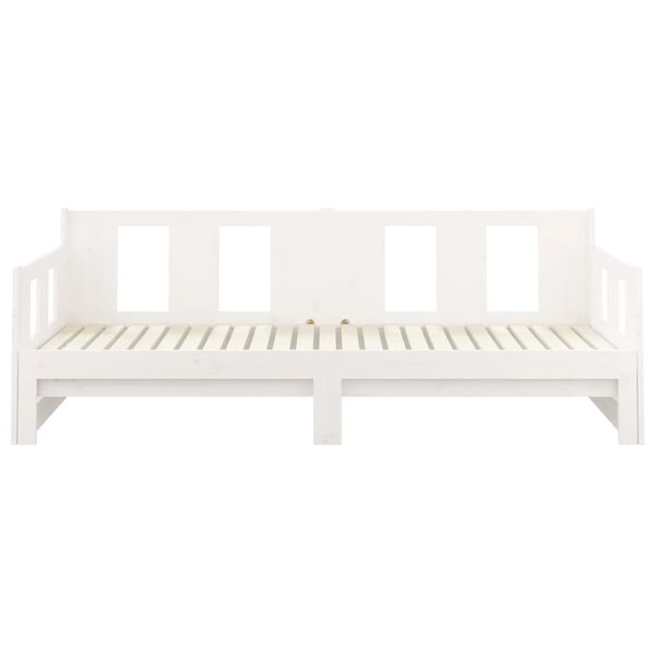 vidaXL Καναπές Κρεβάτι Συρόμενος Λευκός 2x(90x190) εκ. από Μασίφ Πεύκο