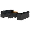 vidaXL Σετ Καναπέ Κήπου με μαξιλάρι 11 pcs Μαύρο Πολυ ράταν